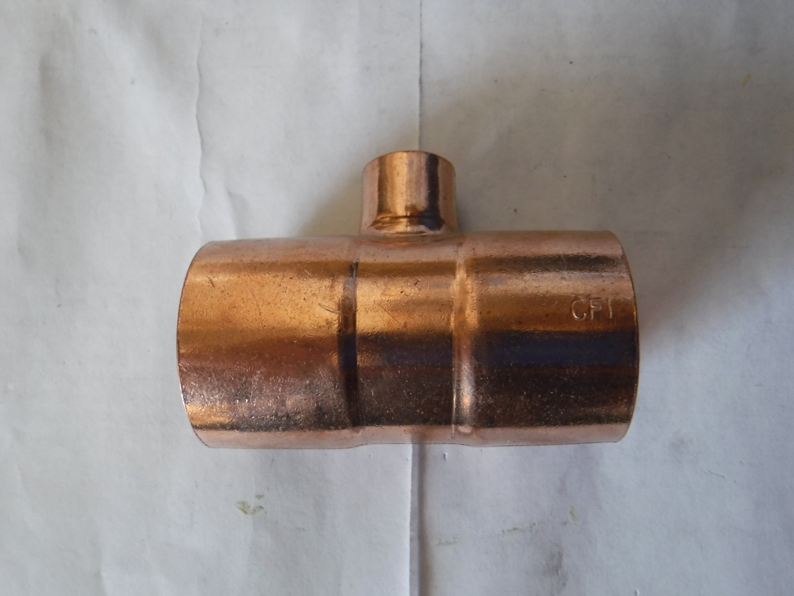 CFI 1-1/4" x 1/2" X  1-1/4" WROT Copper Reducing Tee SWEAT FITTING