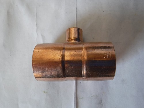 CFI 1-1/4" x 1/2" X 1-1/4" WROT Copper Reducing Tee SWEAT FITTING