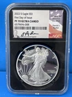 2022 S AMERICAN SILVER EAGLE FIRST DAY OF ISSUE NGC PF 70 ULTRA CAMEO Signed