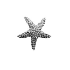 Starfish Pewter Lapel Pin Brooch - USA Made - Hand Crafted