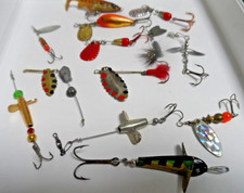 lot 13 ancien leurres cuillers lure devons neuf vintage fishing antique + boite
