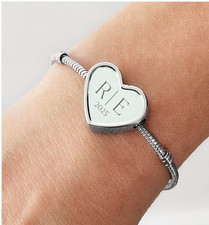 Personalized Initial Heart Bracelet Custom Letter Name Charm Valentine s Gift