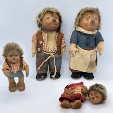 VTG Set/4 Steiff Hedgehog Family Mecki Micki Macki Mucki 1960's Poor Condition 
