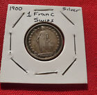 1900 Switzerland 1 Franc World Silver Coin Toned
