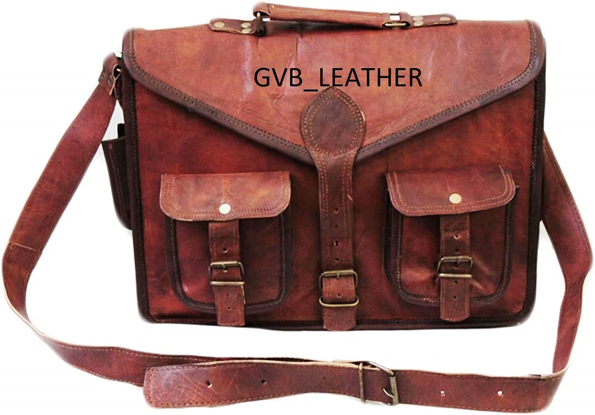 Adult 18 Leather Messenger Shoulder Bag Business Briefcase Laptop Handbag