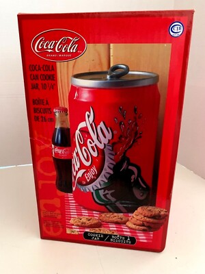 COCA COLA 12 OZ CAN CERAMIC COOKIE JAR 10 1/4'' TALL GIBSON 2001 - NIB