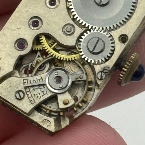 15,4mm AS A Schild Tank Tonneau Unruh OK Handaufzug Uhrwerk TEILE - Bild 2 von 19