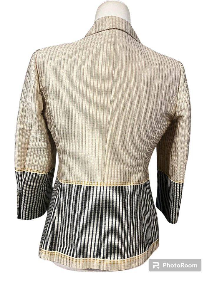 Blazer Elizabeth and James Texturizado Tostado y Azul Marino Talla 6 Foto 4 de 4