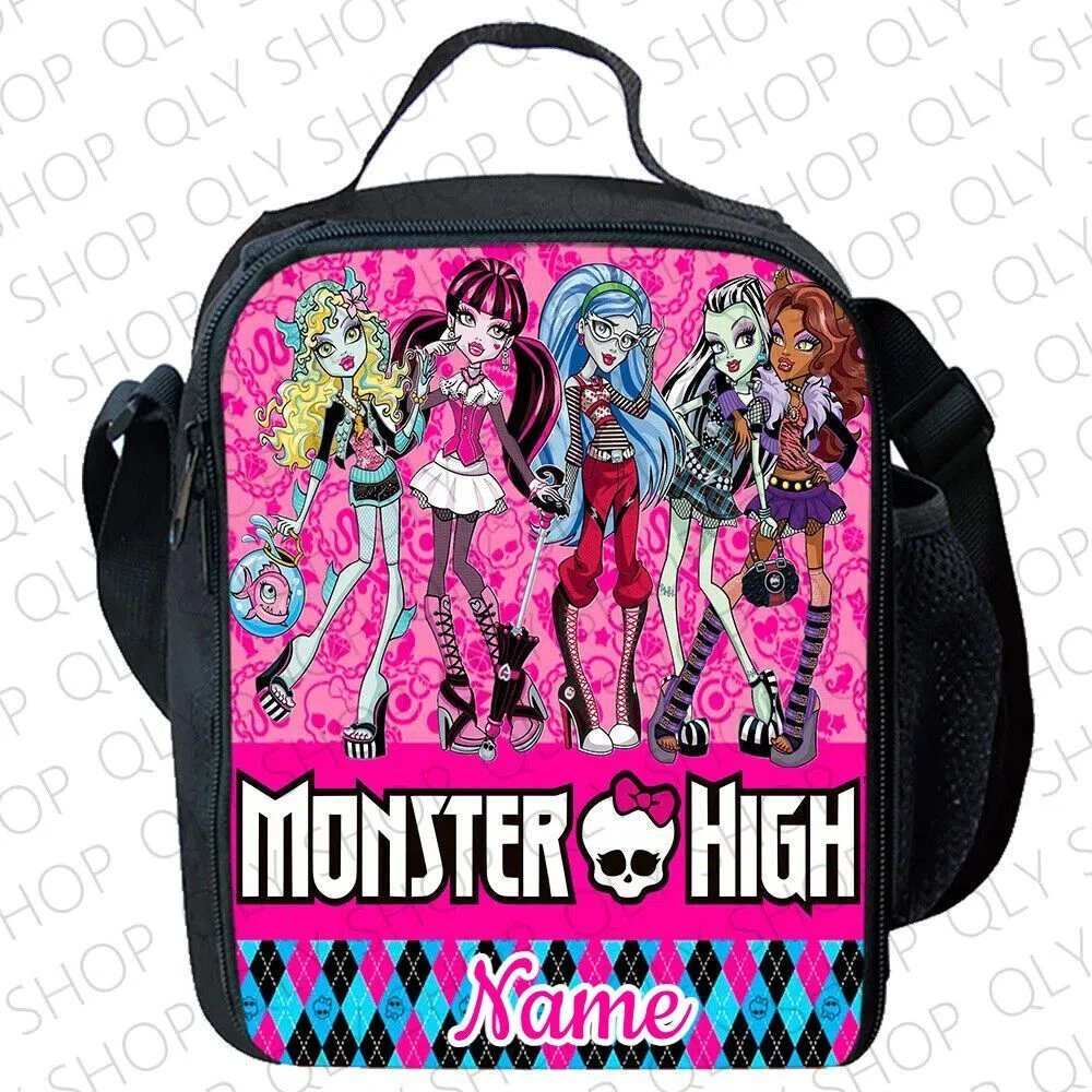 Monster High Kids Lunch Bag, School Picnic Snack Travel Lunch Box