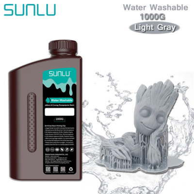 SUNLU Water Washable UV Photopolymer Harz 365-405nm für LCD 3D Drucker Hellgrau