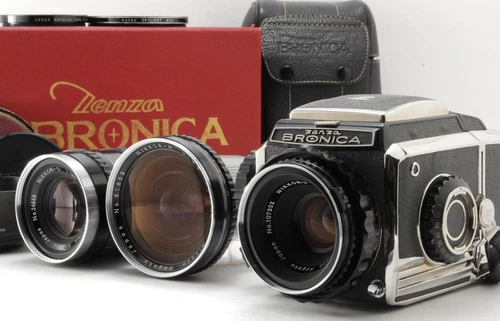 🎦3 Lens !! Read【 Exc+5 in Box 】 Zenza Bronica S2 + 50mm 75mm 135mm Lens JAPAN