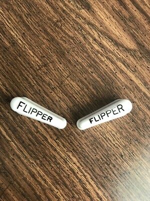 Pinball Machine 2 inch Flippers Round Top Black Lettering (Pair)   Brand New  