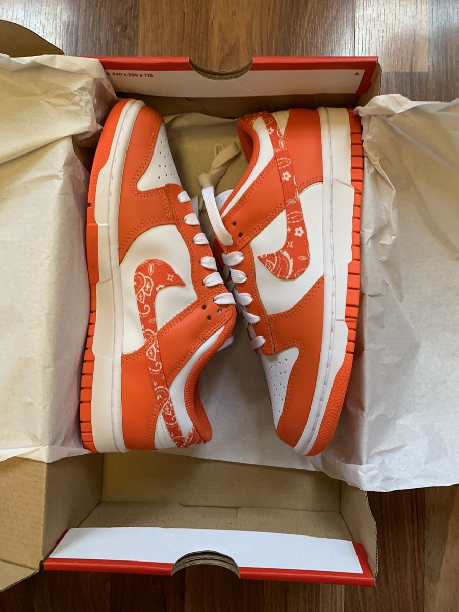 Nike Women Dunk Low ESS Paisley Orange DH4401-103 Size 7.5 Women  
