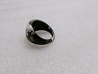 Lucite Dome Ring Fireworks? Cocktail Clear Reverse Painted  Black Vintage 7.25 — photo 9
