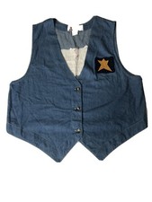 Lighthouse Apparel Flag Appliqué Vest 100% Cotton Size Xl