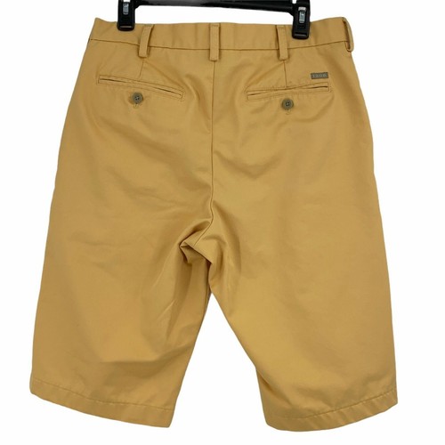 Men's Shorts Izod Sz 34 9610 Yellow Chino Flat Front 100% Cotton Pockets Zip Fly - Picture 2 of 6