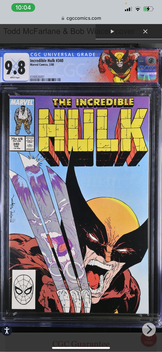 The Incredible Hulk (Vol. 1) Issue 340 (1988) Wolverine-New case