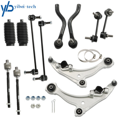 12× Front Lower Control Arm Outer Tie Rod Sway Bar Link Kit For 2009-2014 Maxima