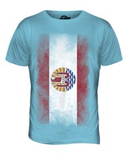 CAMISETA POLINESIA FRANCESA BANDERA DESCOLORIDA HOMBRE POLINESIA FRANCESA POLINESIA