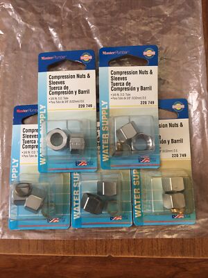 Lot of 5 Master Plumber 220-749 Compression Nuts & Sleeves