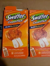 Swiffer Carpet Flick Refill Recharge 12 Count Package Cleaning Cartridges OPEN