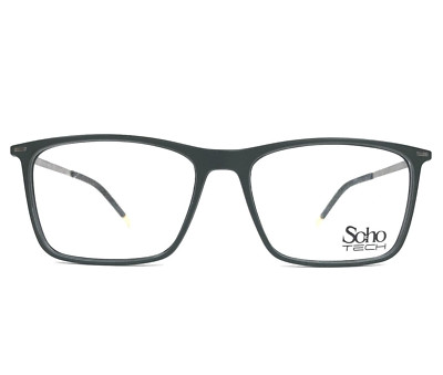 Soho Tech Eyeglasses Frames ST8510 Gray Silver Square Full Rim 53-16-142