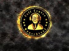 LED wall sign Call center agent job  store company  neon  sign logo emblem light