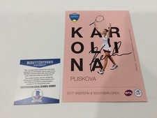 Karolina Pliskova Signed Autographed 5x7 W&S Tennis Card Beckett BAS COA b