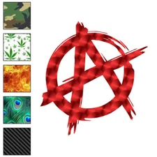 Anarchy Symbol, Vinyl Decal Sticker, 40 Patterns & 3 Sizes, #7217