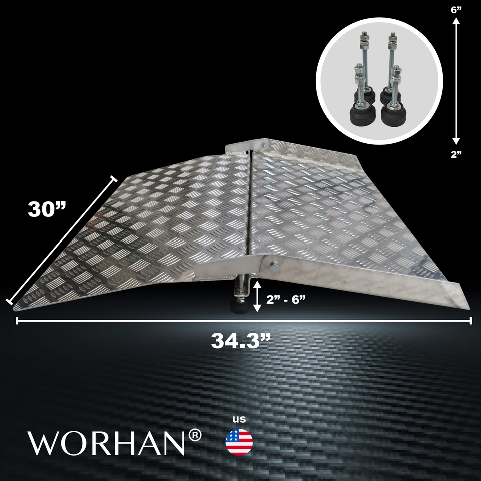 WORHAN® Rigid Threshold Ramp for Wheelchair Loading Platform Anodized ...