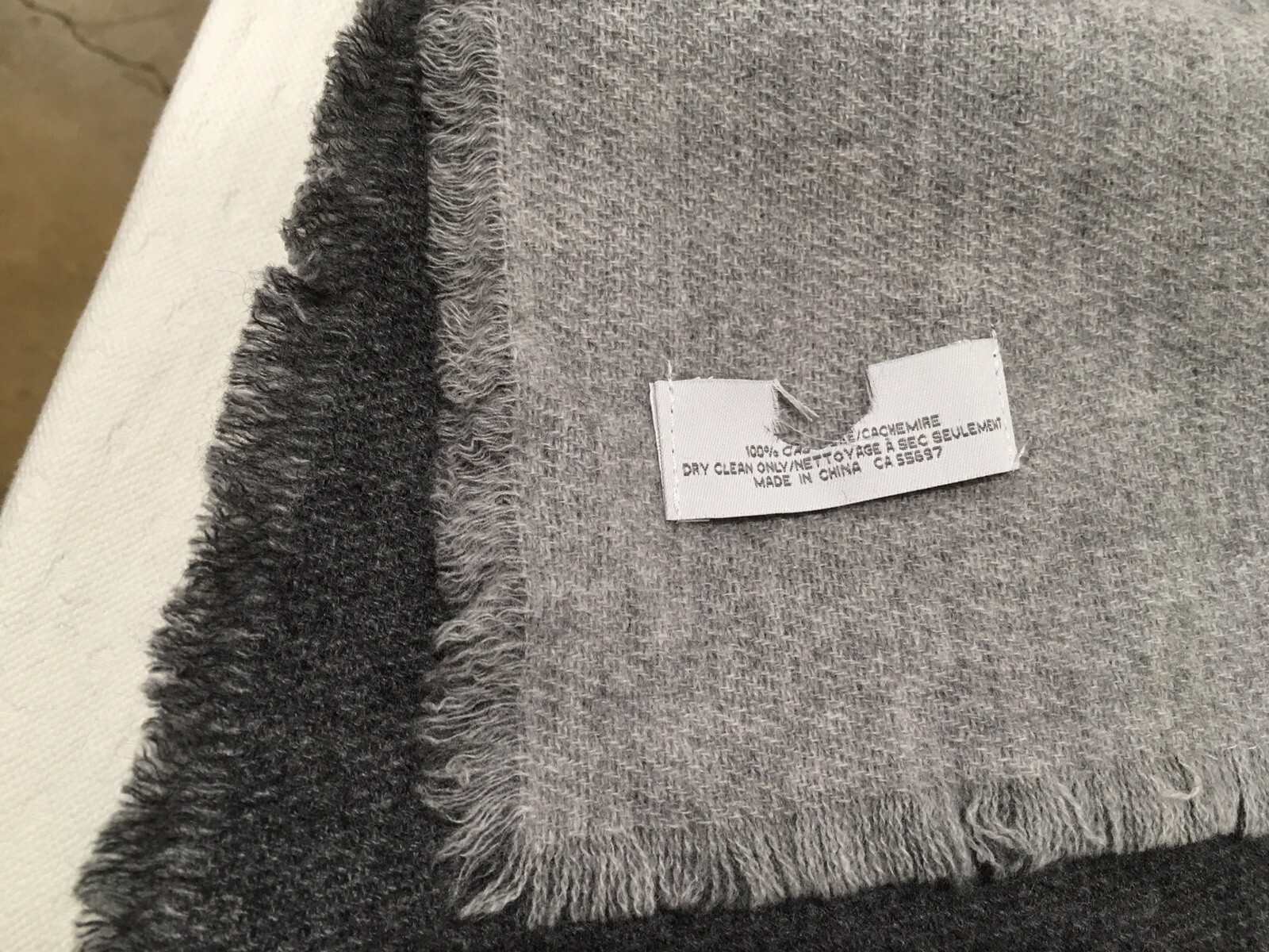 Restoration Hardware CASHMERE TWOTONE THROW, 96” X 80” Nickel/Carbon