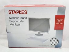 Staples Standard Steel Monitor Stand White 51472 Up to 27"