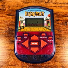 Hangman Blue Hand-Held Electronic Game By Milton Bradley Vintage 1995 - Tested