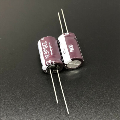 10/100pcsNichicon PM 220UF 63V  12.5X20mm 63V220UF Super Low Impedance Capacitor