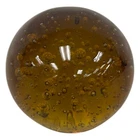 MCM Vintage Amber Controlled Bubbles Sphere Murano Art Glass Paperweight