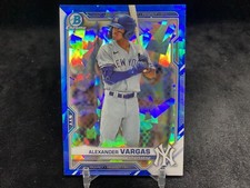 ALEXANDER VARGAS 2021 BOWMAN CHROME SAPPHIRE #BDC-121 BASE PROSPECT / YANKEES