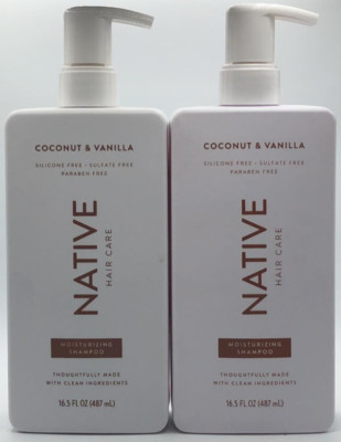 2PK Native Hair Care Moisturizing Shampoo ~ 16.5 Fl Oz Each ~ Coconut & Vanilla