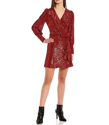 knee length dresses for ladies La Femme - 28194 Long Sleeve Sequins Embellished Slip Dress 2 / Black