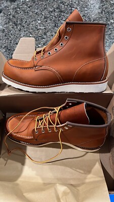 Red Wing Shoes Moc Toe Heritage Boots for Men, Size 10 - Brown