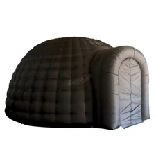 6x6x3.5m Inflatable Dome Tent For Event / Giant Black Igloo Tent With Blower