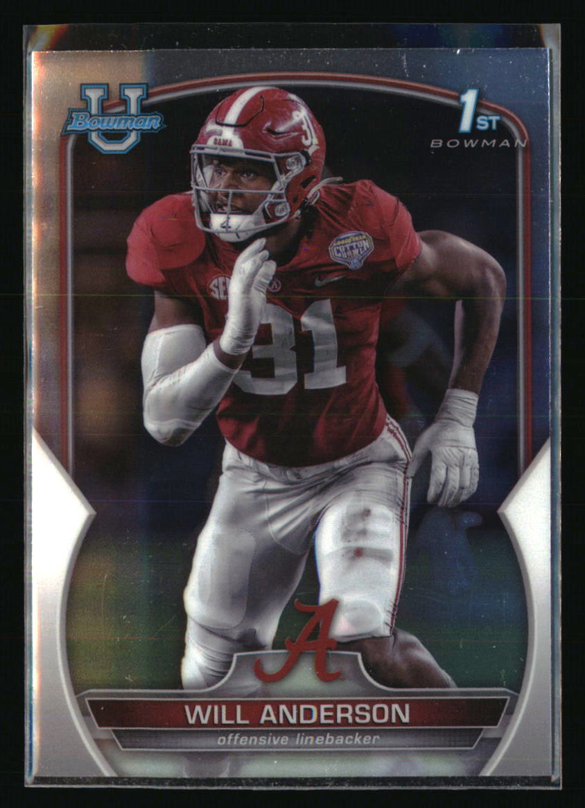Will Anderson 2022 Bowman University Chrome #52 FOOTBALL Card