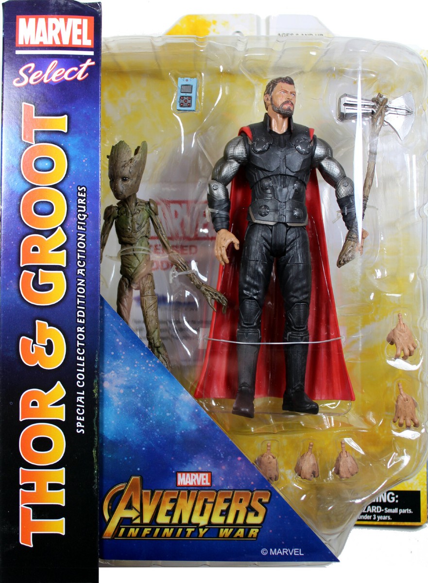 Marvel Select THOR GROOT ACTION FIGURE SET Avengers: Infinity War  DST
