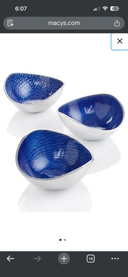 #ad Simply Designz Modern Green Organic Serveware 3 Nut Bowls $55.00