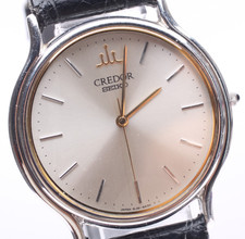 Vintage NEAR MINT SEIKO 8J81-6A30 Credor Silver Dial Quartz Men's Watch JAPAN