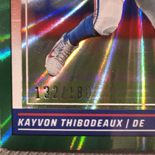 2024 Panini Score Kayvon Thibodeaux Green Laser Parallel #132/180 Card #213 - Picture 3 of 3