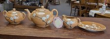 Vintage Japanese Lusterware Peach With Cherry Blossom 4 Piece Tea Set