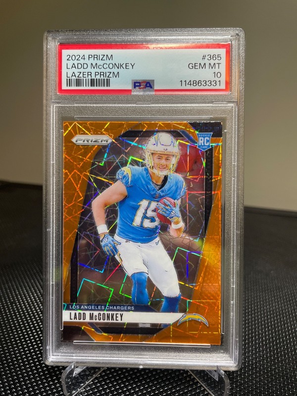 2024 Prizm Ladd McConkey Lazer Prizm PSA10