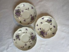 Hammersley Victorian Violets bone china 3 saucers