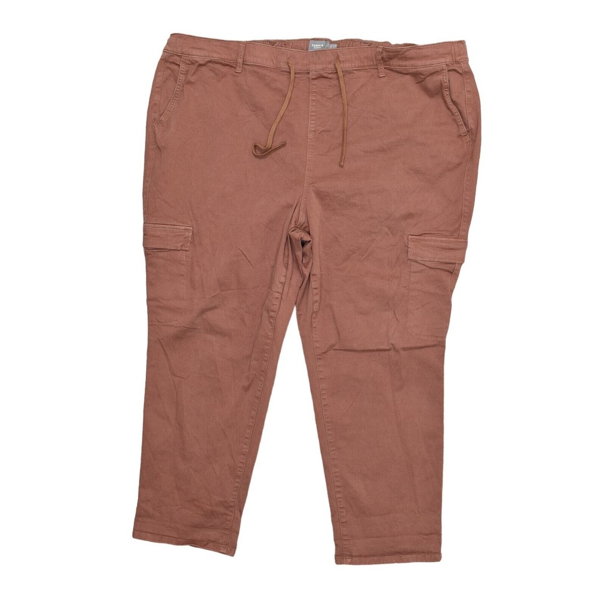 る〜か　ブラウン Torrid Plus Size 5 Brown Cargo Pants Straight Cotton Blend Zip
