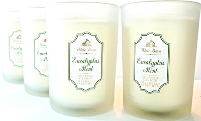 Bath Body Works White Barn EUCALYPTUS MINT Candle, Single Wick, 6.3 oz., NEW x 4